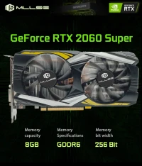 Mllse CARTE GRAPHIQUE RTX2060 Super 8GB GDDR6 256Bit PCI Express 3.0x16 1470MHz 8GB