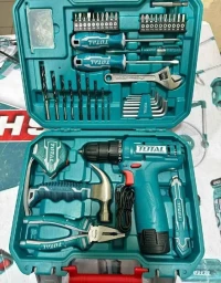Kit caisse a outils et visseuse 12V 89 Piéces TOTAL