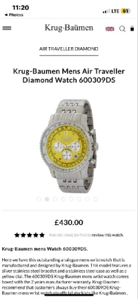 Montre original avec 12 chute diamants 