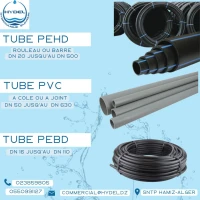 Tube PEHD (Eau potable) PN10/16 - Tube PVC PN04/06/10/16/25 (Assainissemtnt) - Tube PEBD PN06 (Irrigation)