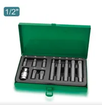 Jeu de 11 embouts cannelés à tige hexagonale DR. 1/2" GAAD1102 TOPTUL