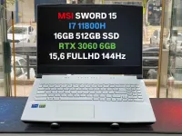 MSI SWORD 15 I7 11800H 16GB 512GB SSD RTX 3060 6GB 15,6 FULLHD 144Hz 