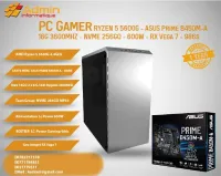 PC Gamer RYZEN 5 5600G - ASUS Prime B450M-A  - 16G 3600MHZ - NVME 256GO - 600W - RX Vega 7 - 986s 