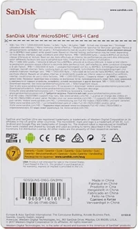 SanDisk Ultra Micro SD 16 GB Carte Mémoire HC Classe 10 UHS I Jusqu'a 80 Mb/S