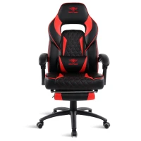 Siège SPIRIT OF GAMER MUSTANG ROUGE -  SOG-GCMRE En similicuir pour gamer - Repose-jambes 