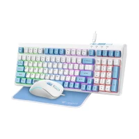 HAVIT KB897CM - COMBO GAMING 3 EN 1 - CLAVIER MÉCANIQUE RGB - SOURIS RGB - TAPIS - USB - NOIR