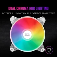 VENTILATEUR MARS GAMING MFD CHROMA RGB 120Mm- ULTRA SILENCIEUX - MOLEX - ANTI VIBRATION- TRANSPARENT