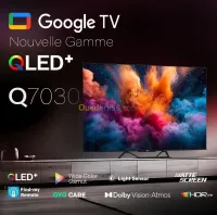 TV IRIS 75" Q7030 UHD 4K - QLED+ Smart GOOGLE TV ANDROID - 55 POUCES - WIFI - 60 Hz -Ethernet -HDMI