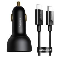 BASEUS SUPERME PPS - 100W DOUBLE CHARGEUR DE VOITURE RAPIDE À AFFICHAGE NUMÉRIQUE thumbnail 2