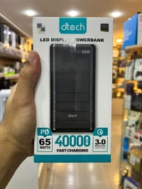 DTECH DPC65 - POWERBANK 40000MAh 3IN1 - SUPER FAST CHARGE - 65 W Qualcomm 3.0 - TYPE-C - LED 