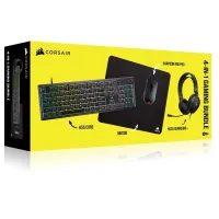 CORSAIR 4IN1 GAMING BUNDEL - CLAVIER K55 + SOURIS HARPOON PRO +CASQUE HS35 SURROUND V2 +TAPIS MM100