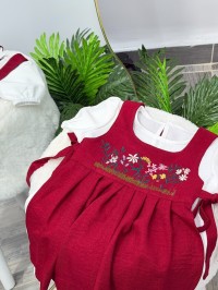 robe fillette en lin brodè 2 en 1