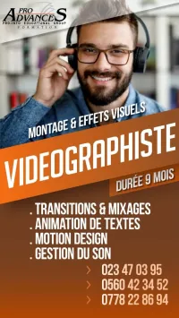 Formation: Vidéographiste, montage et effets spéciaux