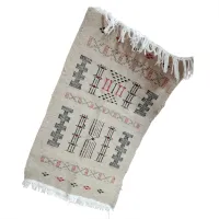 Tapis traditionnel parfait pour votre sol fait main par les gens de Ghardaïa 79.8 x 48.5 (cm)