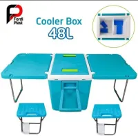 Glacière multifonctions 48l cooler box avec table et 2 chaise