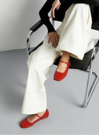 باليرينا-ballerines-en-cuir-vernies-rouges-برج-البحري-الجزائر