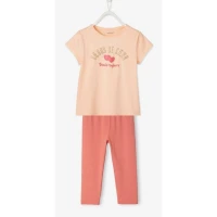Vertbaudet Ensemble Fille T-Shirt et Legging mi- mollets - Oeko-Tex®