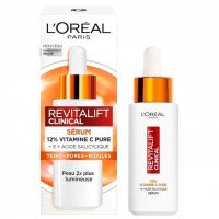 L'Oreal Paris -Sérum Anti-Rides-Antioxydant & Anti-Âge-Vitamine C Pure + Anti-UV-Revitalift Clinical