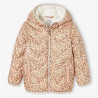 Vertbaudet Doudoune Fille avec Capuche &ndash; Petite fleure &ndash; Rose