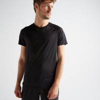توب-و-تي-شيرت-tee-shirt-homme-respirant-cardio-fitness-fts-100-noir-الجزائر-وسط