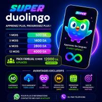 برامج-و-اشتراكات-duolingo-super-premium-family-plan-1-mois-jusqua-12-avec-facture-باب-الزوار-الجزائر