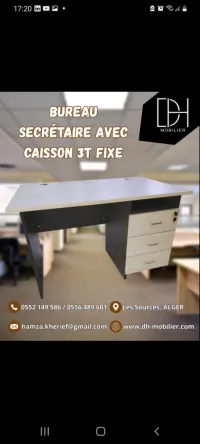 Bureau 1m40 avec caisson fix 3T
