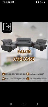SALON 5 places en simili cuir 