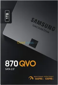 SAMSUNG 870 QVO 1TB - 2,5 POUCES, SATA 6G - VITESSES JUSQU'À 560 MOS - BLACK