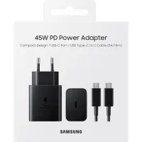 SAMSUNG Chargeur 45W Adaptateur Secteur - USB Type C To C Câble 5A - 1.8m