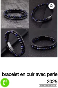 Bracelet en cuir véritable 