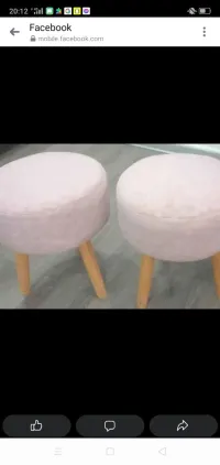 Fauteuil coquillage et 2 poufs 