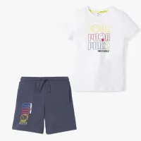 PUMA Ess+ Logo Ensemble Smiley World Junior Garçon