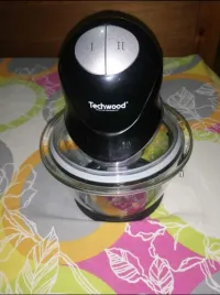 Hachoir électrique double lames avec bol en verre 800ml 300W