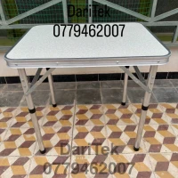 Table Pliante Inox De Camping et Plage avec Hauteur Reglable - 45 x 60 x 55 cm 