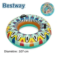 Bouée Gonflable Diamètre 107cm Flirty Fiesta pour piscine Adultes et Enfants Bestway - عوامة