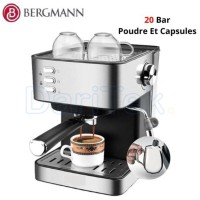 Machine à Café Expresso à Bras 20 Bar 1,6 L 850 W Poudre et Capsule Bergmann B600