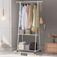 Penderie Porte-manteaux Triangulaire Avec 2 Etagères Et 4 Roux - علاقة ترتيب الملابس