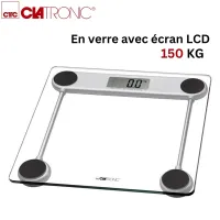 Pèse Personne digitale Électronique en Verre - 150kg Clatronic