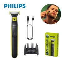 Rasoir Electrique Philips OneBlade hybride Avec Sabot 5 En 1 pour Visage Rechargeable Étanche