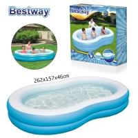 Piscine Gonflable Familiale Grande Capacité 262x157x46cm Bestway - Idéale pour Enfants et Adultes 