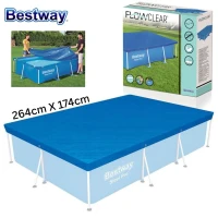 Bâche et Couverture 264 x 174cm De Piscine Hors-Sol Rectangulaire 259x170cm 4 saisons - Bestway