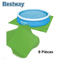 Pack 9 Tapis De Protection 78 x 78 cm De Sol De Piscine et spa Carrée - Bestway