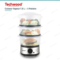 Cuiseur Vapeur Électrique 7,5 L 3 Paniers Inox TECHWOOD TCV-750