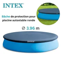 Bâche et Couverture De Protection pour Piscine Autostable Ronde 3.96m - INTEX