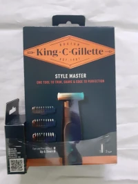 Gillette King C Styler Master Tondeuse à Barbe Sans Fil 3 Sabot + 01 Recharge Suplémentaire