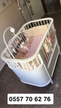 Lit bébé en bois hêtre ( Cododo ) avec matelas et tour du lit  