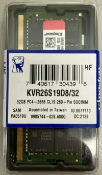 DDR4 32G 2666 KINGSTON LAPTOP SODIMM