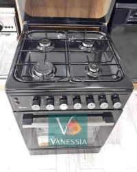 Cuisinière IRIS 60X60 Noir Blanc et INOX