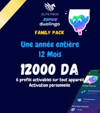 Abonnement Duolingo Super Family (6 profils) avec activation sur votre email pack 12 mois garantie
