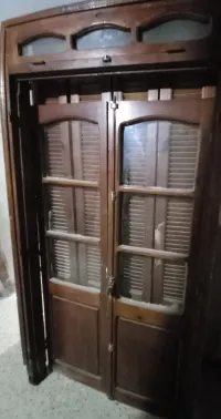 PORTE FENETRE BOIS ROUGE